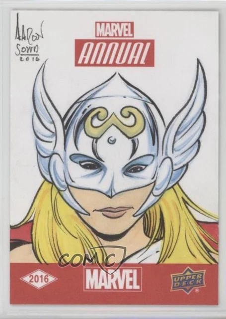 2016 Upper Deck Marvel Annual Sketch Cards 1/1 Aaron Sowd #SKT Auto Sketch 09q5