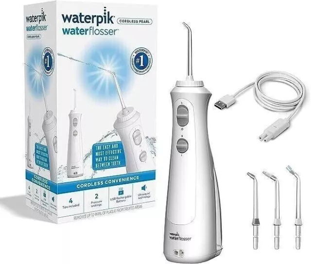 Waterpik Cordless Plus - USB Rechargeable Water Flosser - White WP-490UK