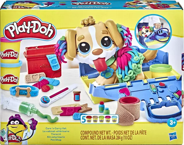 Set Da Veterinario, Playset Con Cane Giocattolo, Trasportino, 10 Strumenti, 5 Co