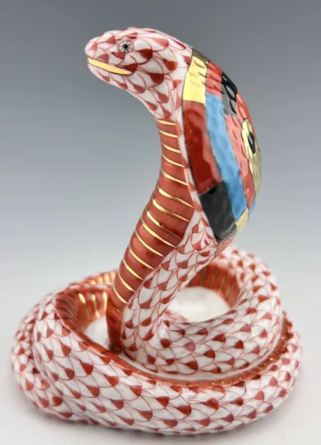 BRAND NEW HEREND King Cobra Snake Rust Fishnet Figurine ($690 Retail)