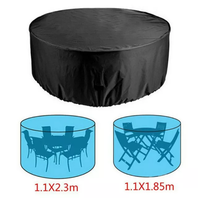 Large Round Furniture Cover Waterproof Outdoor Garden Patio Table Chair Set UK