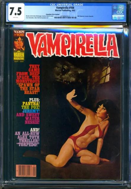 Vampirella #108 - Cgc 7.5 - Wp - Vf- Enrich Cover - Canadian Price Variant