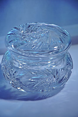 Crystal Vanity Jar ABP BL Tested Cut Crystal Trinket Box with Lid