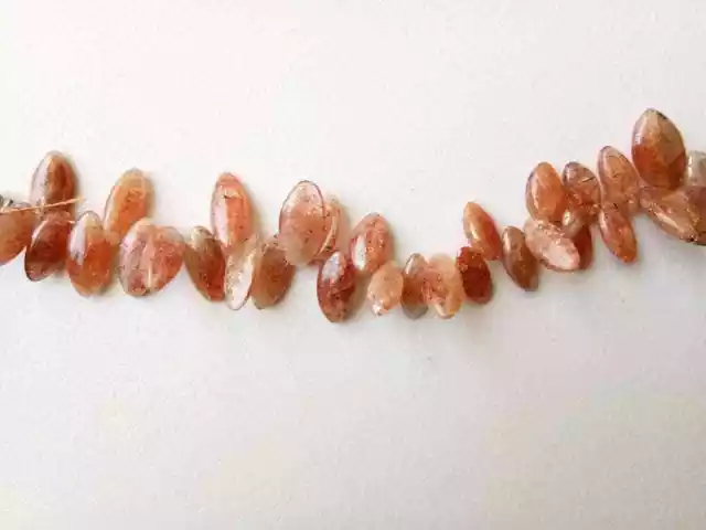 6x12 mm-8x14 MM Pierre de Soleil Marquise Perles, Naturel Perles, 30 Pièces 3