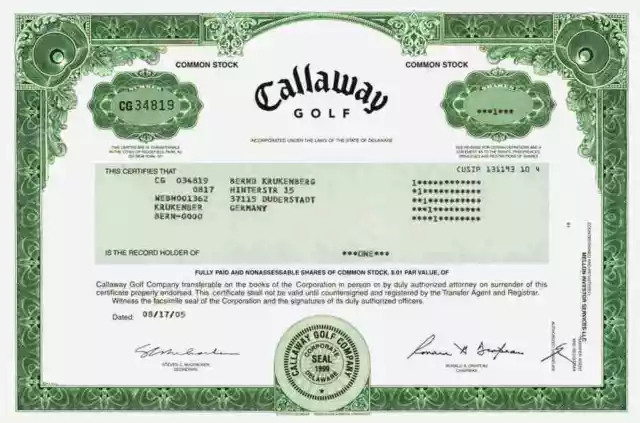 Callaway Golf Carlsbad Kalifornien Odyssey BenHoga 2005 United States Banknote