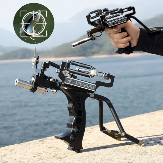 PRO HUNTING FISHING Slingshot Laser Catapult Shooting Bow Archery Set  Bowfishing $46.99 - PicClick