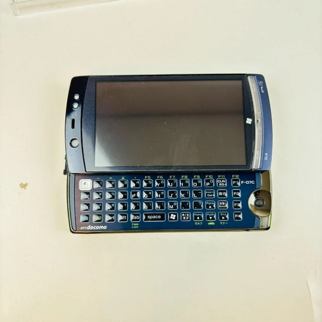 FUJITSU F-07C NAVY Black Slide Keyboard Phone Windows 7