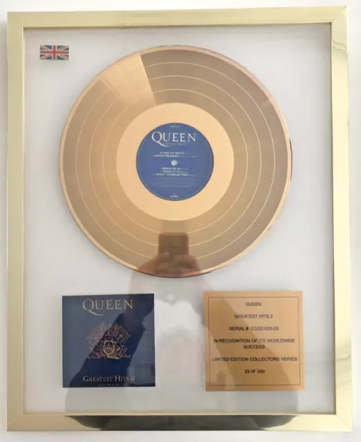 QUEEN Limited Edition Gold Disc, GREATEST HITS 2, With COA, Collectors, Sothebys