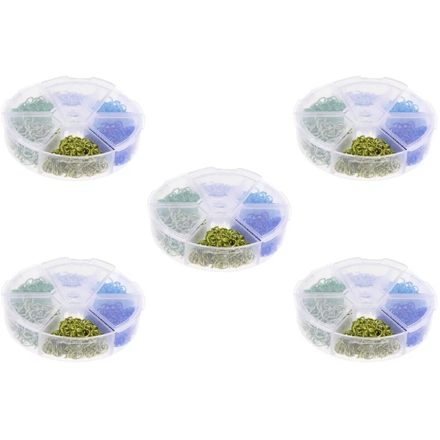 10 cajas de anillos de salto abiertos de conexión de metal de colores hágalo usted mismo
