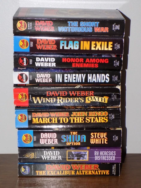 Lot of 9 David Weber Science Fiction books PB Short Victorious War Flag in Exile