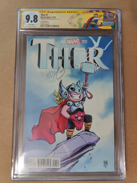Thor #1 (2014) Skottie Young Variant  CGC 9.8 signed by artist Skottie Young