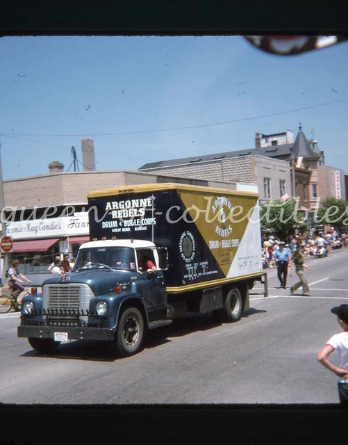 Argonne Rebels Drum & Bugle Corps Truck Parade 1970s Elmhurst IL Color Slide