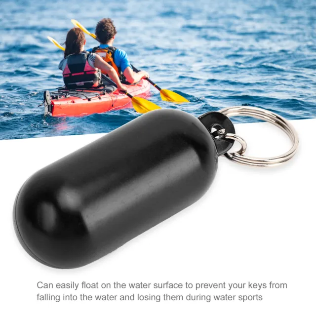 (Black) Floating Key Ring 5Pcs Easy Recognize Bright Color Floating