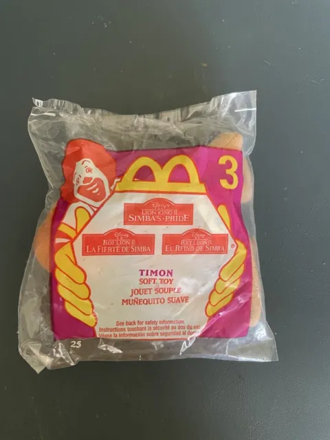 McDonald's Happy Meal Kids Toy Lion King 2: Simba's Pride Toy # 3 Timon Plush