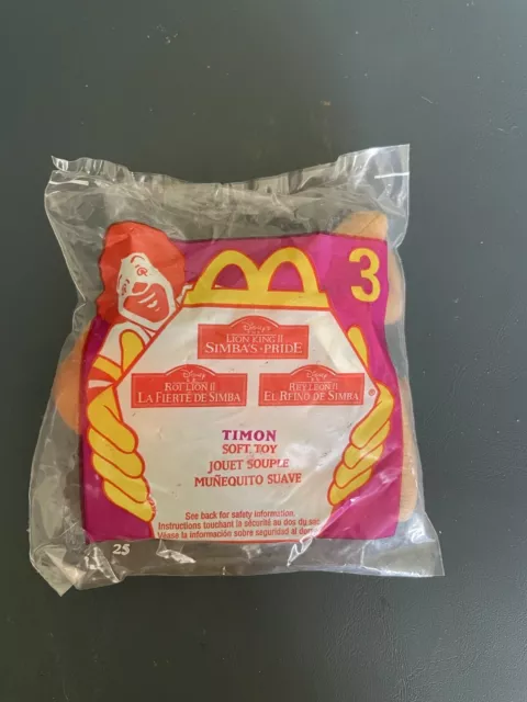 McDonald's Happy Meal Kids Toy Lion King 2: Simba's Pride Toy # 3 Timon Plush