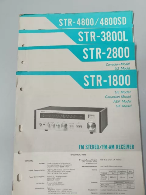 Service Manual Sony FM-AM Program Receiver STR-1800 STR-2800 STR-3800 STR-4800