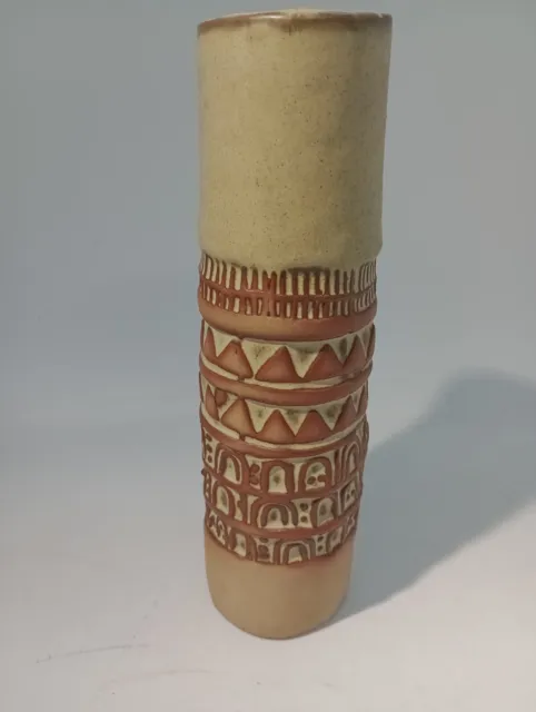 Louis Hudson Studio Pottery Tall Cylinder Vase 1970s