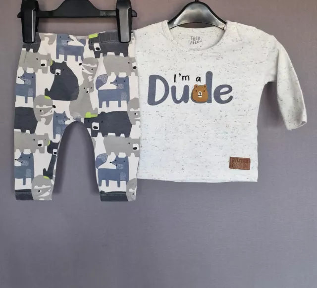 Matalan Baby Boys 2 Part Set. Top And Bottoms Outfit Size Up To 3Mths.