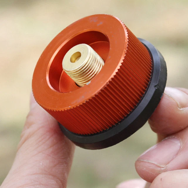 Camping Stove Tank Adapter With Anti-Roll Bracket - Conversion Head For Split Type Canisters
