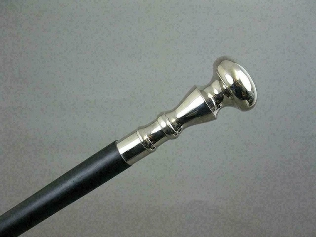 Walking Stick Cane wood & Classic casted metal brass Knob handle Handmade Style
