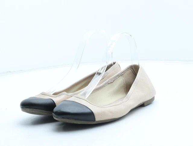 NEXT Womens Beige Colourblock Synthetic Ballet Flat UK EU