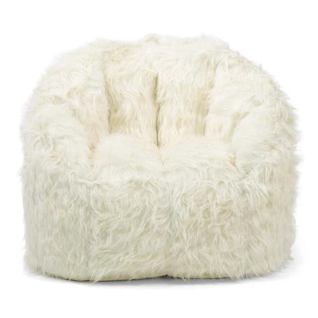 Big Joe Milano Bean Bag Chair, Shag Fur 2.5ft, Ivory