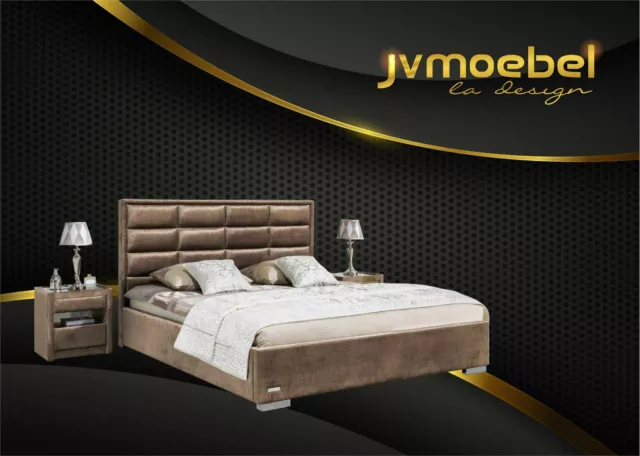 Noble Lit 3tlg Set Table de Chevet Meuble Luxe Matelas Chambre Châlit Neuf