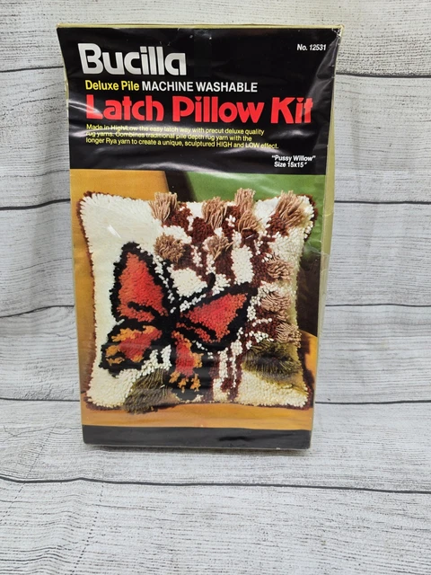 DIY Latch Hook Rug Kit - Butterfly Design, 52x38cm, Complete With Yarn & Hook For Beginners-1036300