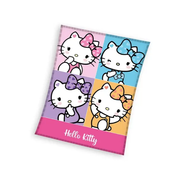 Hello Kitty Grand Couverture Souple en Polaire Corail Chat Mignon Enfant Officel