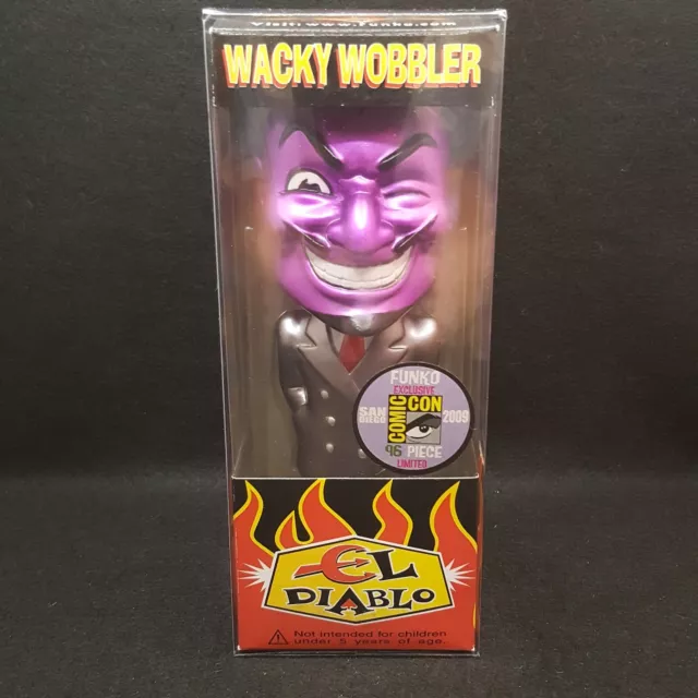 Funko El Diablo Purple Metallic Sdcc 2009 Le 96 Wacky Wobbbler Bobble Head