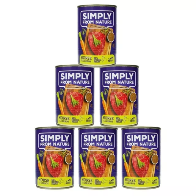 6 x 400 g SIMPLY FROM NATURE Nassfutter Pferdefleisch & Leinsamen für Hunde