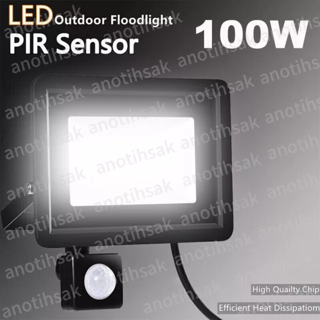 LED Floodlight PIR Motion Sensor Light Outdoor Garden Flood Security Wall Lamp