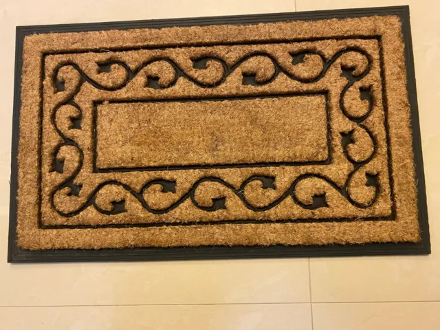 DafMat-INDOOR/OUTDOOR RUBBER MOULDED COIR DOORMAT 450x750mm Design-Centre Plain