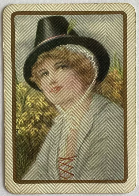 Playing Swap Cards GENUINE  Vintage- OLD WIDE. BEAUTIFUL WELSH LADY.