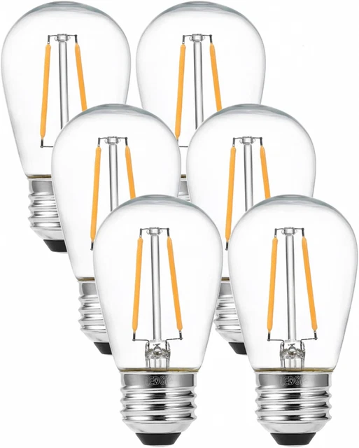 LEDGLE 2W ST64 E27 Screw Classic LED Filament Bulb Warm White 2700K LED...