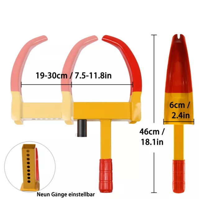 Radkralle Parkkralle Wegfahrsperre ParkenAuto Anhänger Diebstahlsicherung TOP DE 2