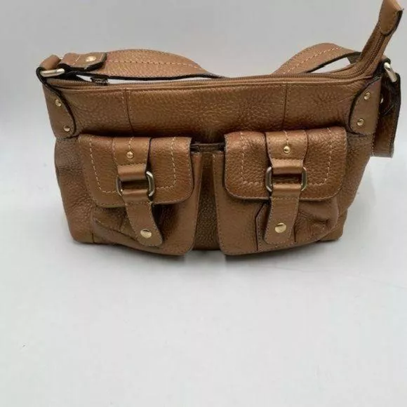 Fossil Brown Leather Shoulder Bag Womens Purse Handbag