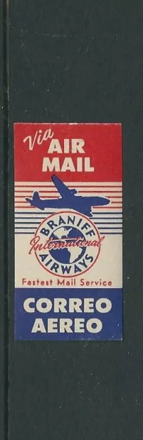 Vereinigte Staaten Braniff Airways Fastest Post Service 'Luftpost Label