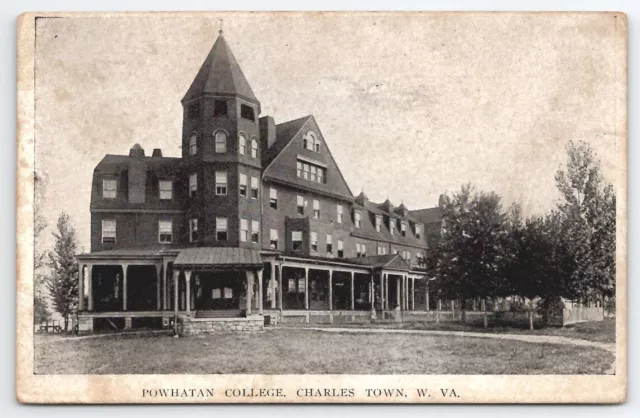 Powhatan College Charles Town WV c1908 West Virginia Postcard B48