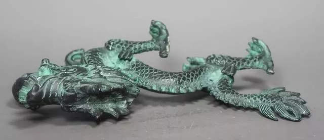 collectable Chinese Folk Old copper Handwork Dragon Statue 3