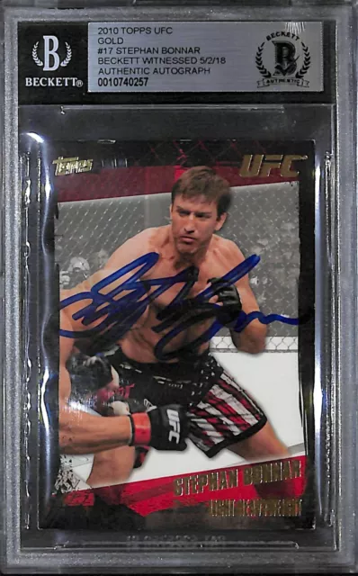 Stephan Bonnar Signed 2010 Topps UFC Gold Card #17 BAS Beckett COA Autograph TUF