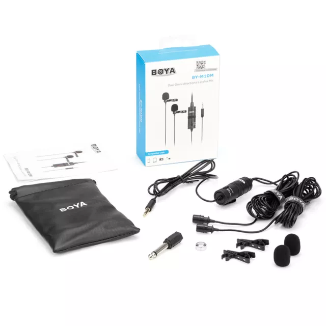 BOYA BY-M1DM Dual Omni-directional Lavalier Microphone For Android Smartphone