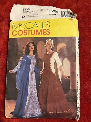 Vestido McCall's 3653 Talla 14 16 18 20 Camelot Medieval Renacentista Disfraz SIN CORTAR