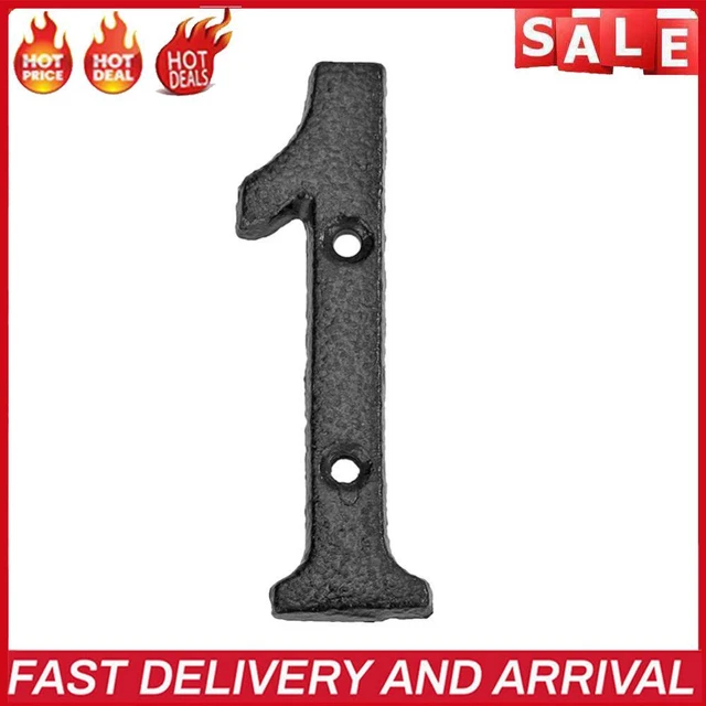 Metal Digital Number Cast Iron House Sign Doorplate DIY Cafe Wall Decor (1)