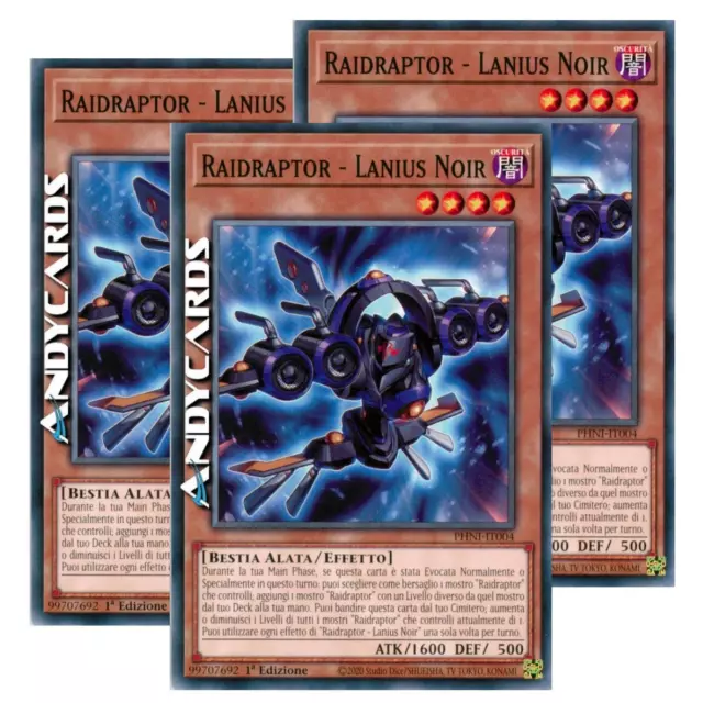 3x RAIDRAPTOR - LANIUS NOIR (Raidraptor - Noir Lanius) Comune • PHNI IT004 • 1Ed