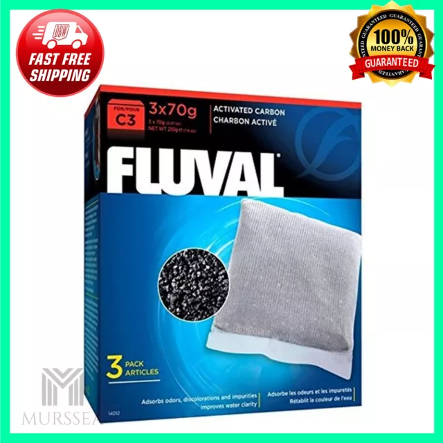 Fluval Activated Carbon Replacement Media For Fluval C3 Power Filter ,  3-Pack