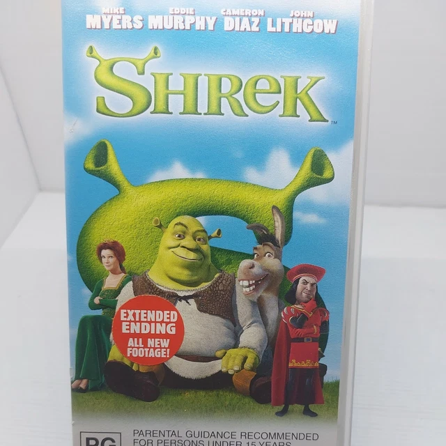 SHREK VHS Video Cassette Tape Extended Ending Classic Movie Mike