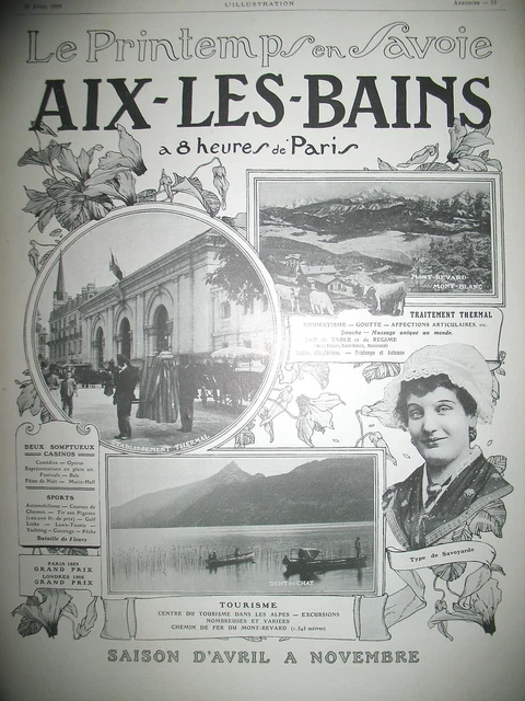 Aix-Les-Bains Press Advertisement Aprintemps In Savoy Tourism French Ad 1909
