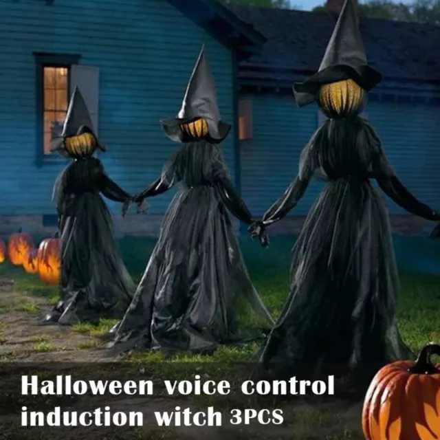 Halloween Light-Up Witches Ghost Outdoor Garden Decoration Horror Props Decor