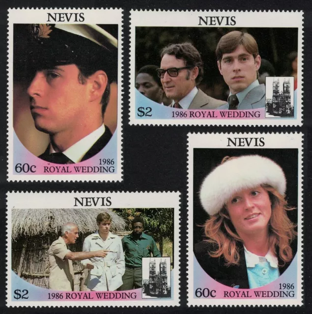 SALE Nevis Royal Wedding Prince Andrew 4v 1986 MNH SG#406-409 Sc#498-499